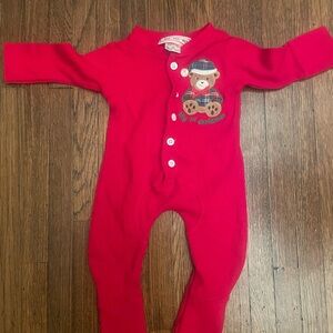 Pottery barn kids Christmas pajamas.  Washed but never worn. Size 9 months.